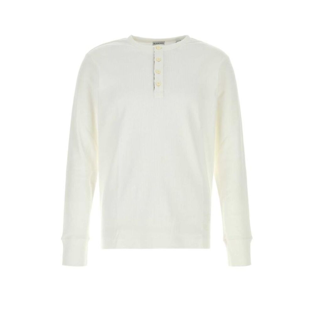 Burberry Men White Cotton Stretch T-Shirt